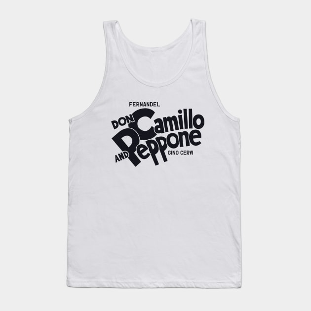 Don Camillo and Peppone Typography Design - Classic Italian Cinema Art Tank Top by Boogosh